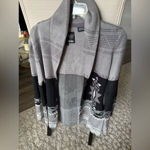 Powder River Outfitters by Panhandle Aztec Tribal Western Open Cardigan, Medium